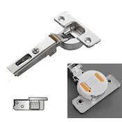 5/8 Inch Overlay Soft Close Hinge & 4mm Base Plate (Dowel)