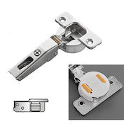 1/2 Inch Overlay Soft Close Hinge & 1mm Base Plate (Dowel)